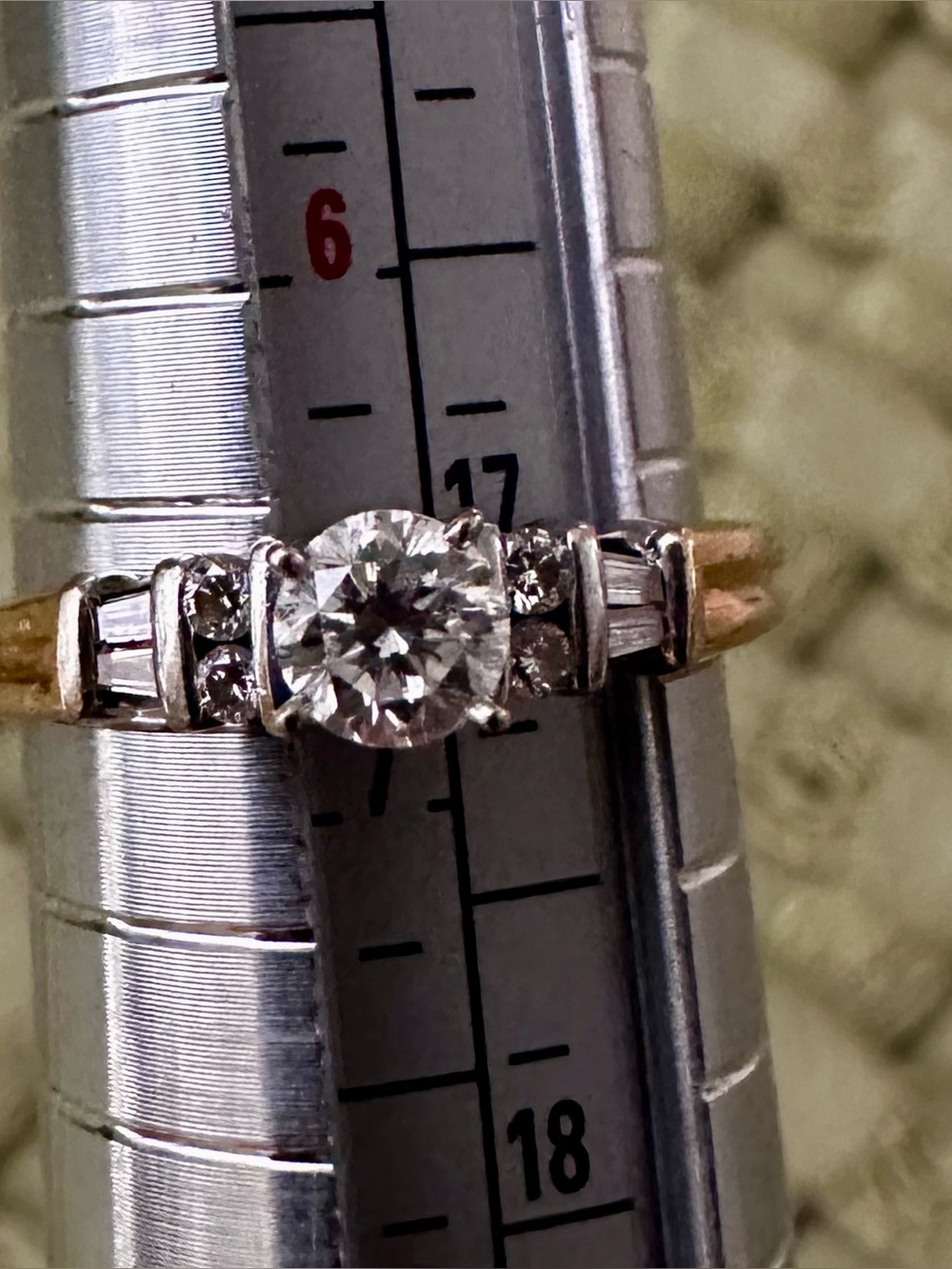 Classic Two-Tone Round Diamond Engagement Ring - 14 k White and Yellow Gold